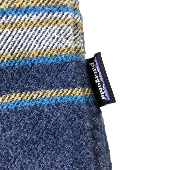 Patagonia Mens Medium Blue Plaid Organic Cotton Button Down Shirt, 53947, Fjord - Picture 5 of 10